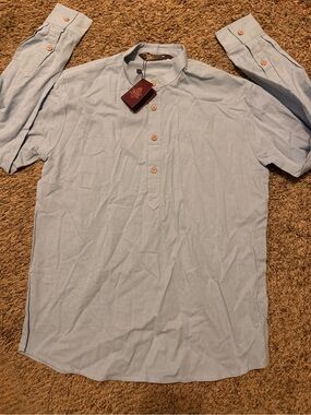 Source Unknown Light Blue Casual Button-Down Shirt